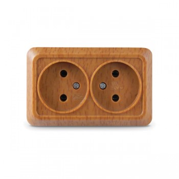 Розетка 2м о/п б/з 16А бук Universal Олимп