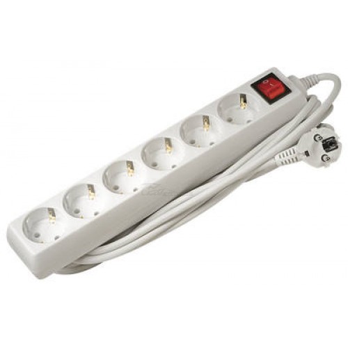 Удлинитель JAZZway EX-06-GS-300 6роз 3м заз+вкл