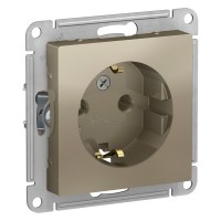 Розетка Atlasdesign 1мест. с/з шампань 16А