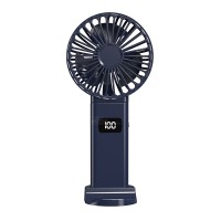 Вентилятор портативный (индикатор заряда, TypeC, 5 скоростей) 5 Вт темно-синий