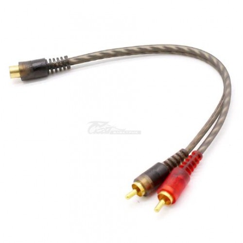Шнур 1RCA гн x 2RCA шт 0,2м (Y-разветвитель)