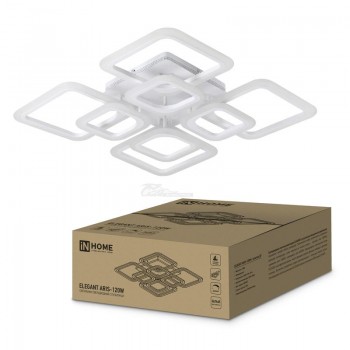Светильник светодиодный ELEGANT ARIS 120Вт 230В 3-4-6500К 8400лм 590х590х130мм с ПДУ IN HOME