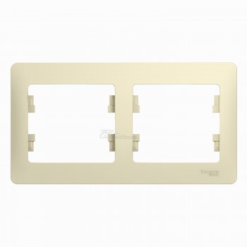 Рамка 2-местная горизонтальная крем Glossa