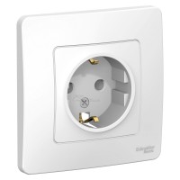 Розетка Blanca с/у 1м с/з 16А 250В белая