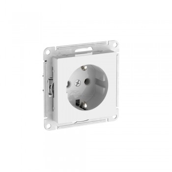 Розетка Atlasdesign (прижимные контакты) 1мест. с/з белая 16А