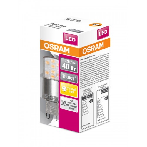 Лампа светодиодная OSRAM LED STAR PIN40 G9 3.5W 2700K 400Lm 220V