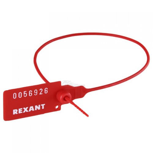 Пломба пластик номерная 320мм КРАСНАЯ REXANT