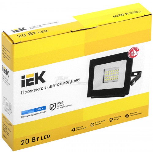 Прожектор светодиодный СДО 06-20 20W 6500k IP65 IEK