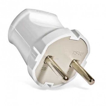 Вилка сетевая Universal б/з белая А113