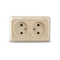 Розетка 2м о/п б/з 16А сосна Universal Олимп