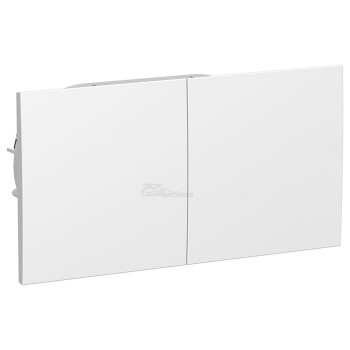 Розетка Atlasdesign 2м белая c/з з/ш сдвижная крышка в сборе