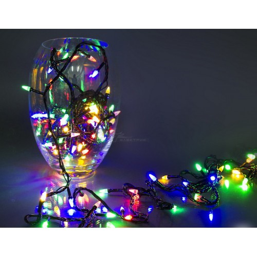 Гирлянда светодиодная А-424 нить 9м 100LED 8 режимов RGB