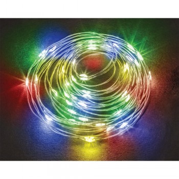 Гирлянда светодиодная Navigator 3хАА Роса 5,2м 50 микро LED постоянное свечение IP20 RGBY