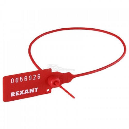 Пломба пластик номерная 320мм КРАСНАЯ REXANT