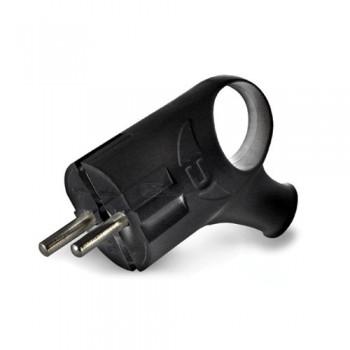 Вилка сетевая Universal с ушком 16А с/з черная