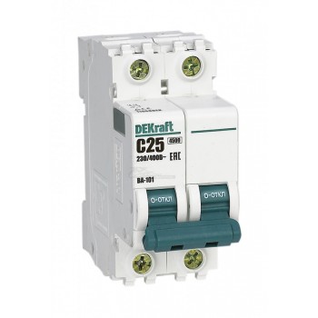 Выключатель автоматический 2Р 25А (C) DEKraft 4.5кА ВА-101