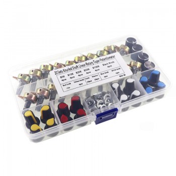 Набор потенциометров WH148 5 номиналов по 4шт (5 кОм - 100 кОм) кейс