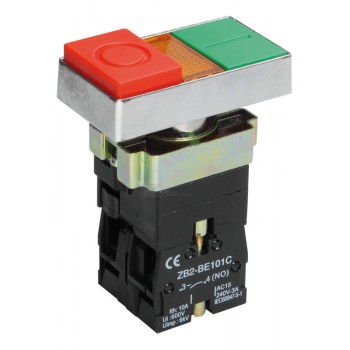 Кнопка LAY5-BW8465 "I-O" 1з+1р сдвоенная с подсветкой ИЭК