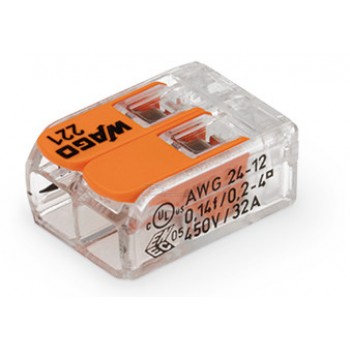 Клемма универсальная электромонтажная WAGO 221-412 2 контакта до 4мм²