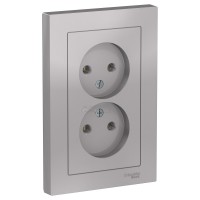 Розетка Atlasdesign 2м Алюминий б/з в сборе