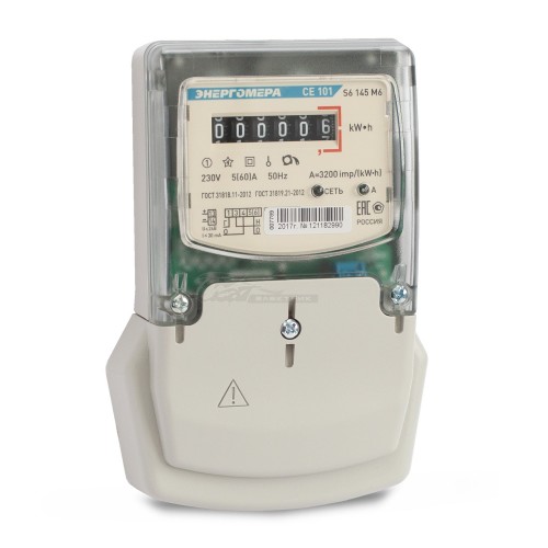 Счетчик электроэнергии 1-ф Энергомера СЕ101 S6 145М6 1,0 220V 5-60A Щит
