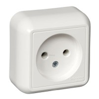 Розетка 1-местная б/з о/п белая Прима