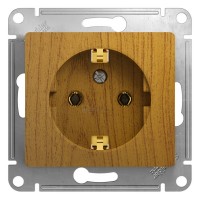 Розетка Glossa 1мест. с/з дерево ДУБ GSL 000543