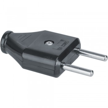 Вилка сетевая Navigator  б/з прямая плоская черная