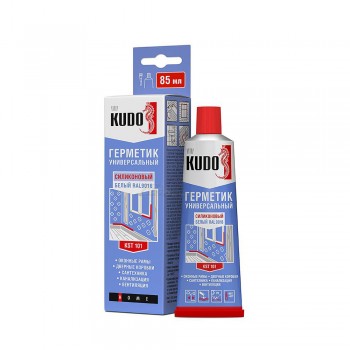 Герметик KUDO силиконовый универсальный белый тюбик 85мл