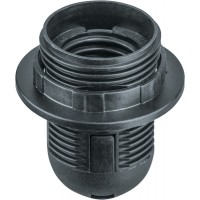 Патрон Е27 с прижимным кольцом черный пластик Navigator