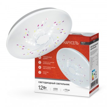 Светильник светодиодный DECO Карусель 12Вт 230В 4000К 1080лм 210х65мм IN HOME