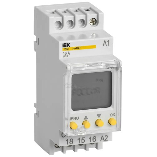 Таймер ТЭ-80 электронный, ЖК-дисплей на DIN 16А 230В KARAT ИЭК
