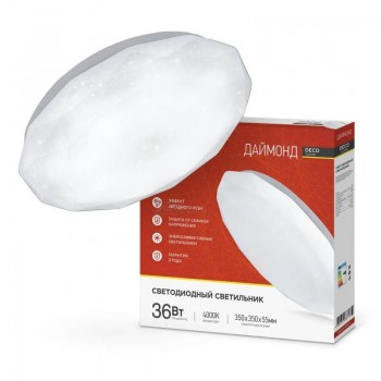 Светильник светодиодный DECO Даймонд 36Вт 230В 4000К 3240лм 350х55мм IN HOME