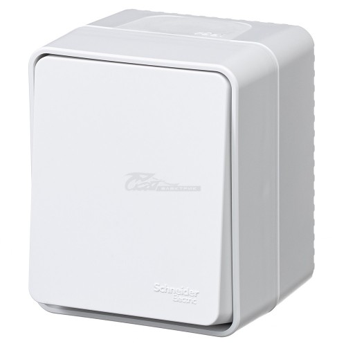 Выключатель Atlasdesign PROFI 1кл о/у проходной белый 10А IP54