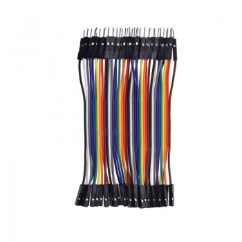 Перемычки 40шт д/макетных плат 10см М-F (штекер-гнездо) 2,54мм