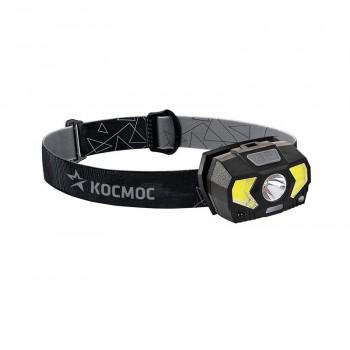 Фонарь налобный Космос Hunter XPE COB LED 2*2Вт + красный свет, 3xAAA