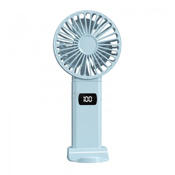 Вентилятор портативный (индикатор заряда, TypeC, 5 скоростей) 5 Вт синий