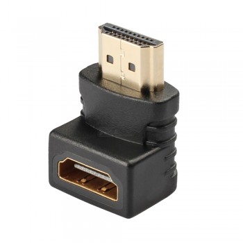 Переходник гн HDMI - шт HDMI угловой вертикальный (изгиб 90°)