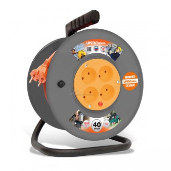 Удлинитель Universal ВЕМ-250 4роз 30м б/з на катушке IP44 6А (ПВС2*0,75)