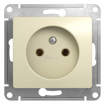 Розетка 1-местная б/з с/п крем Glossa