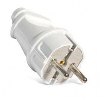 Вилка сетевая Universal прямая с/з белая