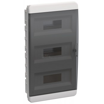 Корпус пластиковый ЩРВ-П,36 модулей встраиваемый черная прозрачная дверь IP41 TEKFOR