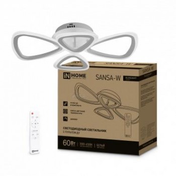 Светильник светодиодный ELEGANT SANSA-W 60Вт 230В 3000-6500К 4700лм 600х400х75мм с ПДУ IN HOME