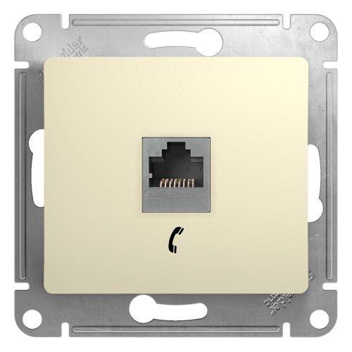 Розетка телефонная RG11 Glossa крем GSL000281Т