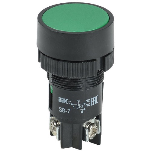 Кнопка SВ-7 Пуск зеленая 1з+1р d22мм/240В ИЭК Кнопка SВ-7 Пуск зеленая 1з+1р d22мм/240В ИЭК