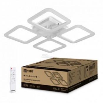 Светильник светодиодный ELEGANT ARIS-W 60Вт 230В 3000-6500К 4700лм 450х450х75мм с ПДУ IN HOME