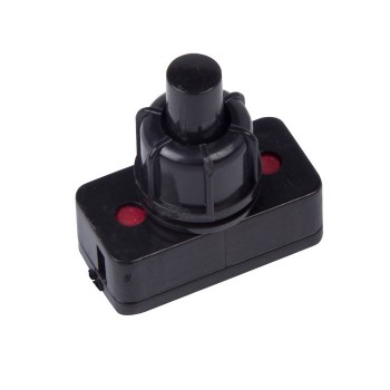 Выключатель-кнопка для настольной лампы 250V 1А (2с) ON-OFF черная REXANT