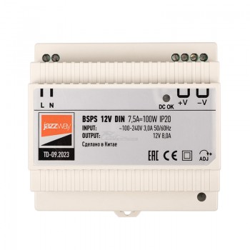 Блок питания 220В / 12v 3А 100W на DIN рейку IP20 3г гар. Jazzway