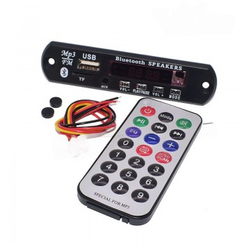Аудиоресивер 12V USB/TF/FM/AUX/BT встраиваемый с ПДУ