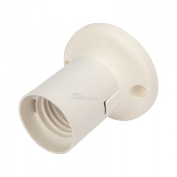 Патрон Е27 настенный (прямой) белый пластик REXANT